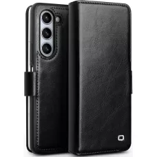 Fourre Samsung Galaxy Z Fold6 - Flip Qialino cuir véritable avec fermeture magnétique - Noir