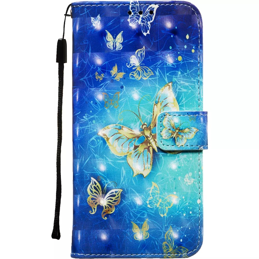 Hülle iPhone 11 - Flip 3D goldene Schmetterlinge