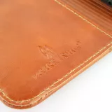 Fourre iPhone 15 Pro - Flip Fierre Shann cuir véritable - Brun