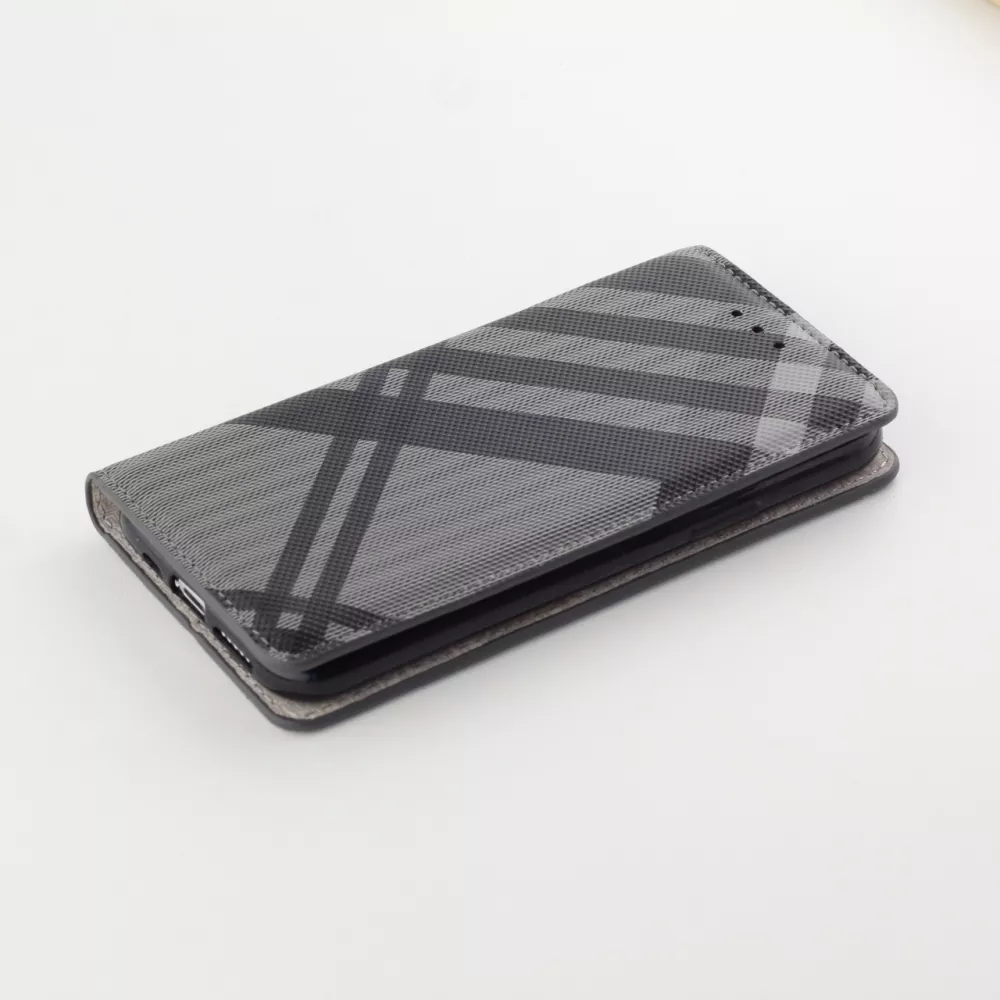 Fourre iPhone 12 / 12 Pro - Flip Lines - Gris