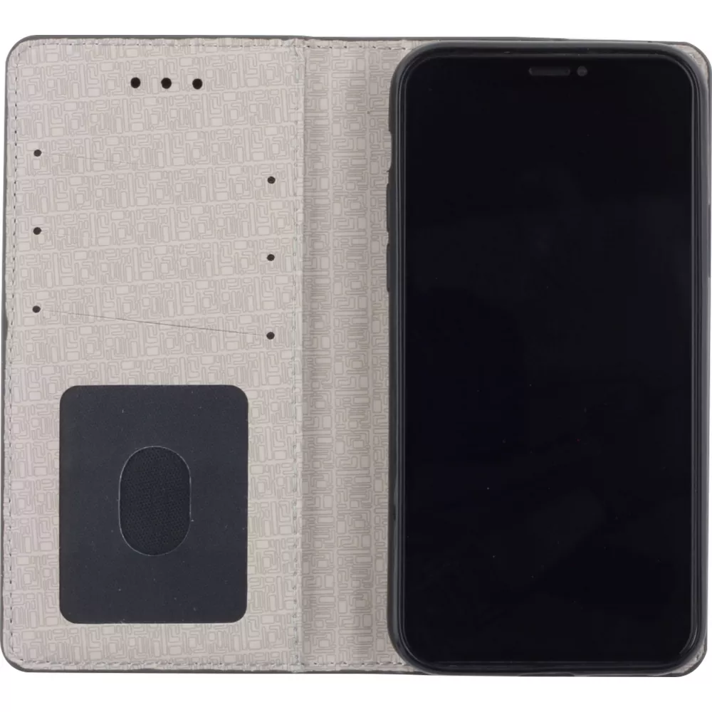 Fourre iPhone 12 / 12 Pro - Flip Lines - Gris