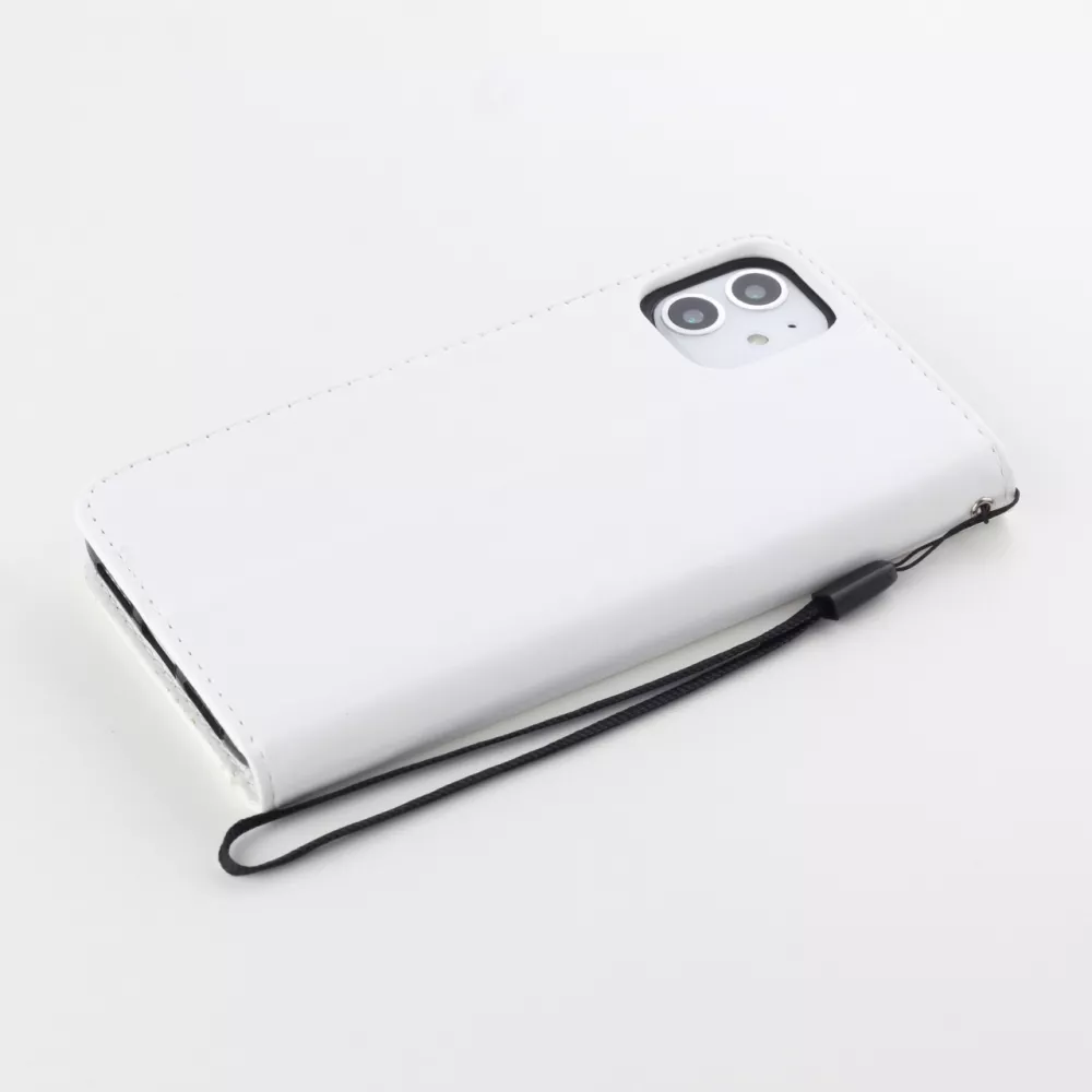 Hülle iPhone 11 - Premium Flip Leder Tasche - Weiss