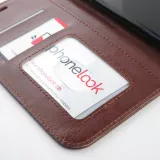 Fourre iPhone 11 - Premium Flip cuir lisse porte-cartes - Brun