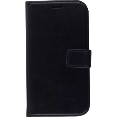 Fourre iPhone 12 mini - Premium Flip cuir lisse porte-cartes - Noir