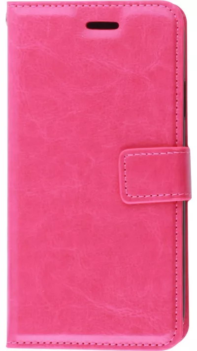 Fourre iPhone 11 - Premium Flip cuir lisse porte-cartes - Rose foncé