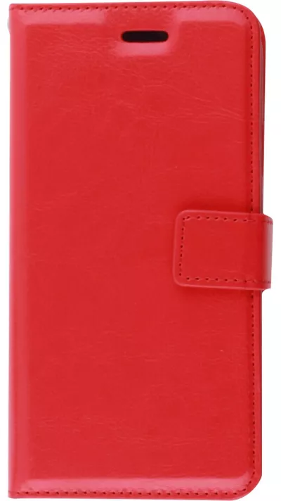 Fourre iPhone 11 - Premium Flip cuir lisse porte-cartes - Rouge