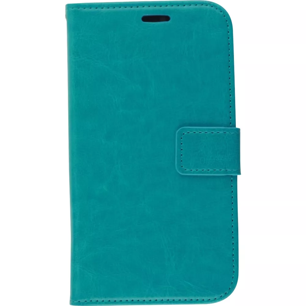 Fourre iPhone 13 mini - Premium Flip cuir lisse porte-cartes - Turquoise