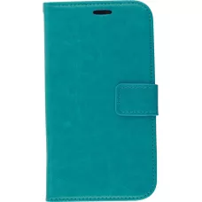 Fourre iPhone 13 mini - Premium Flip cuir lisse porte-cartes - Turquoise
