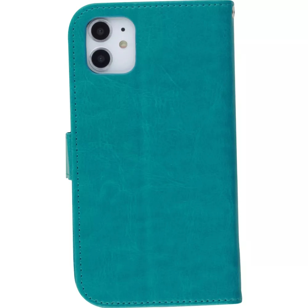 Fourre iPhone 13 mini - Premium Flip cuir lisse porte-cartes - Turquoise