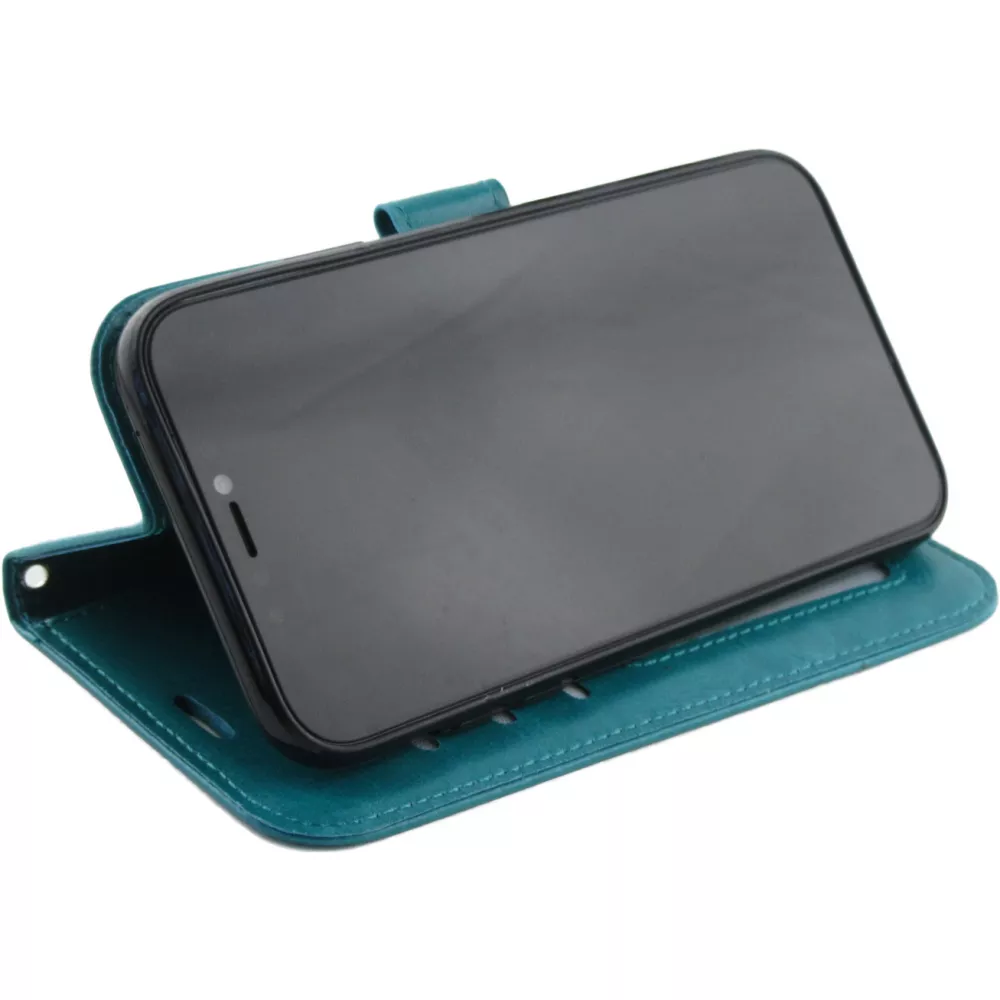 Fourre iPhone 13 mini - Premium Flip cuir lisse porte-cartes - Turquoise