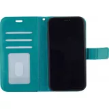 Fourre iPhone 13 mini - Premium Flip cuir lisse porte-cartes - Turquoise