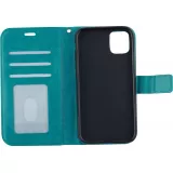 Fourre iPhone 13 mini - Premium Flip cuir lisse porte-cartes - Turquoise