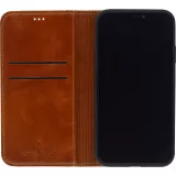Hülle iPhone 11 Pro - Flip Fierre Shann Echtleder - Braun