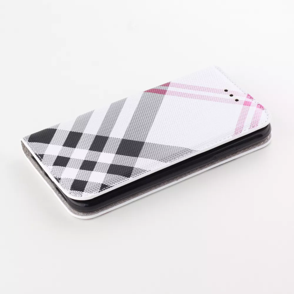 Hülle iPhone 13 mini - Flip Lines - Weiss