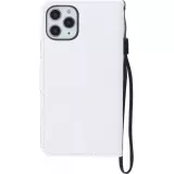 Fourre iPhone 15 - Premium Flip cuir lisse porte-cartes - Blanc