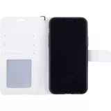 Fourre iPhone 15 - Premium Flip cuir lisse porte-cartes - Blanc