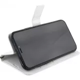 Fourre iPhone 15 - Premium Flip cuir lisse porte-cartes - Blanc