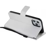 Fourre iPhone 15 - Premium Flip cuir lisse porte-cartes - Blanc