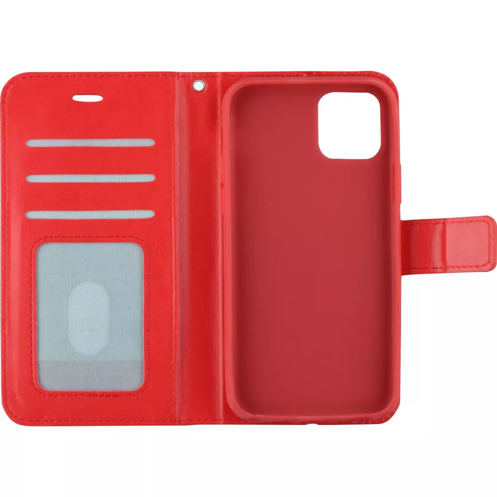 Hülle iPhone 15 Pro - Premium Flip Leder Tasche - Rot