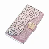 Fourre iPhone 11 Pro Max - Flip Croco Strass  - Rose