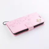 Fourre iPhone 12 / 12 Pro - Flip papillon Strass - Rose