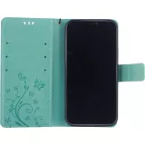 Fourre iPhone 12 / 12 Pro - Flip papillon Strass - Turquoise