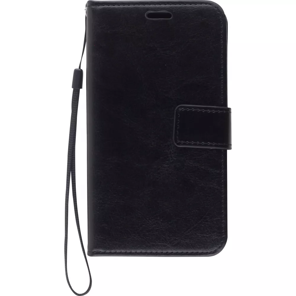 Fourre iPhone 12 / 12 Pro - Premium Flip cuir lisse porte-cartes - Noir
