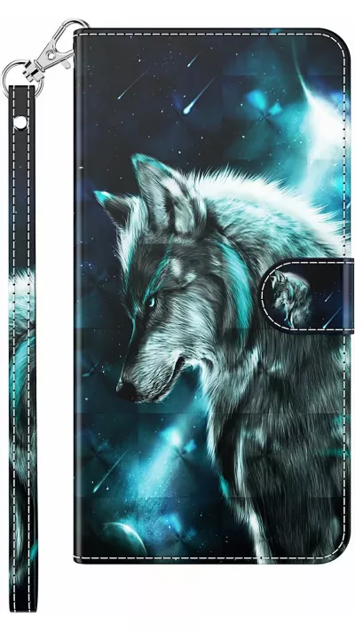 Fourre iPhone 15 Pro - 3D Flip Wolf Universe