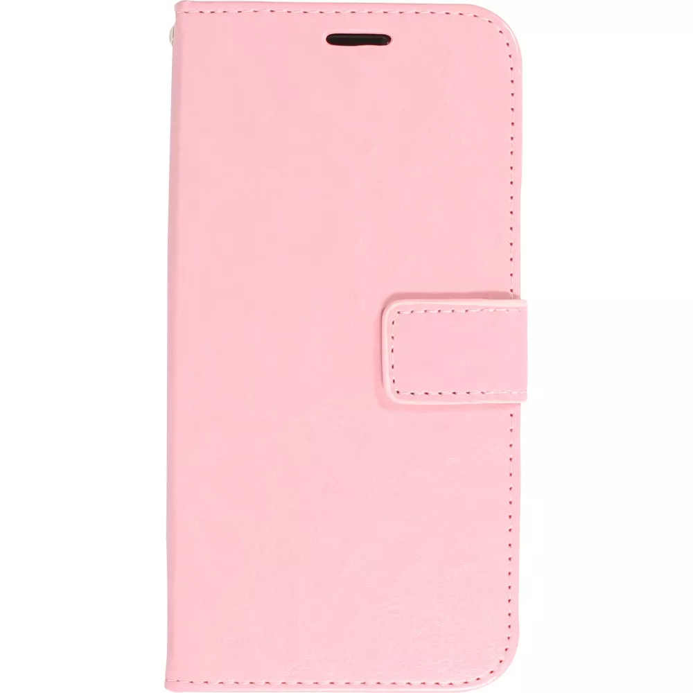 Fourre iPhone 15 - Premium Flip cuir lisse porte-cartes - Rose clair