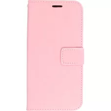 Fourre iPhone 15 - Premium Flip cuir lisse porte-cartes - Rose clair