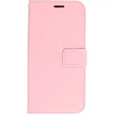 Fourre iPhone 15 - Premium Flip cuir lisse porte-cartes - Rose clair
