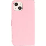 Fourre iPhone 15 - Premium Flip cuir lisse porte-cartes - Rose clair