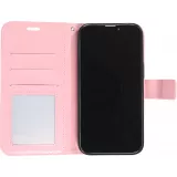 Fourre iPhone 15 - Premium Flip cuir lisse porte-cartes - Rose clair