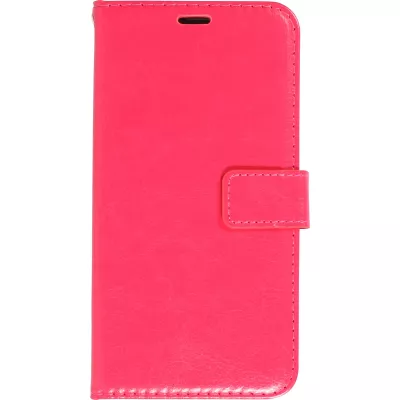 Fourre iPhone 15 - Premium Flip cuir lisse porte-cartes - Rose foncé