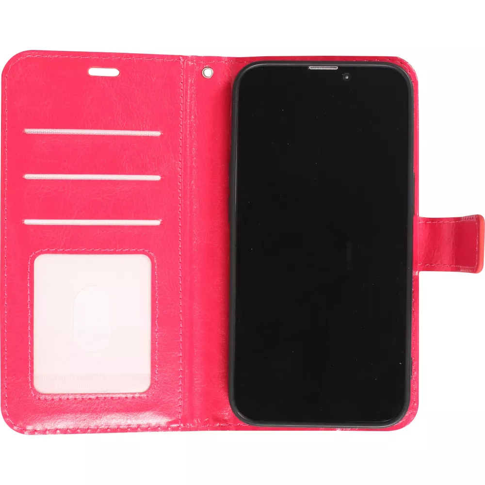 Samsung Galaxy S24 Case Hülle - Premium Flip Leder Tasche - Dunkelrosa
