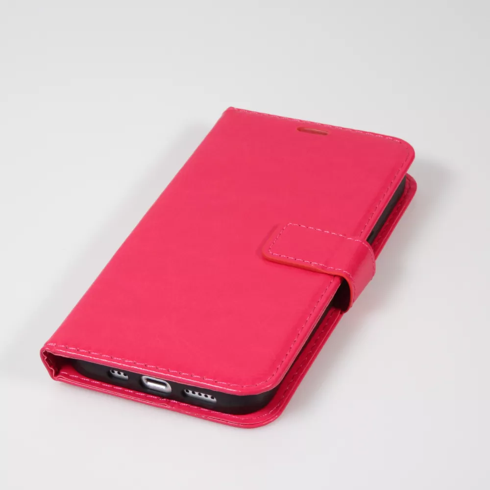 Samsung Galaxy S24 Case Hülle - Premium Flip Leder Tasche - Dunkelrosa