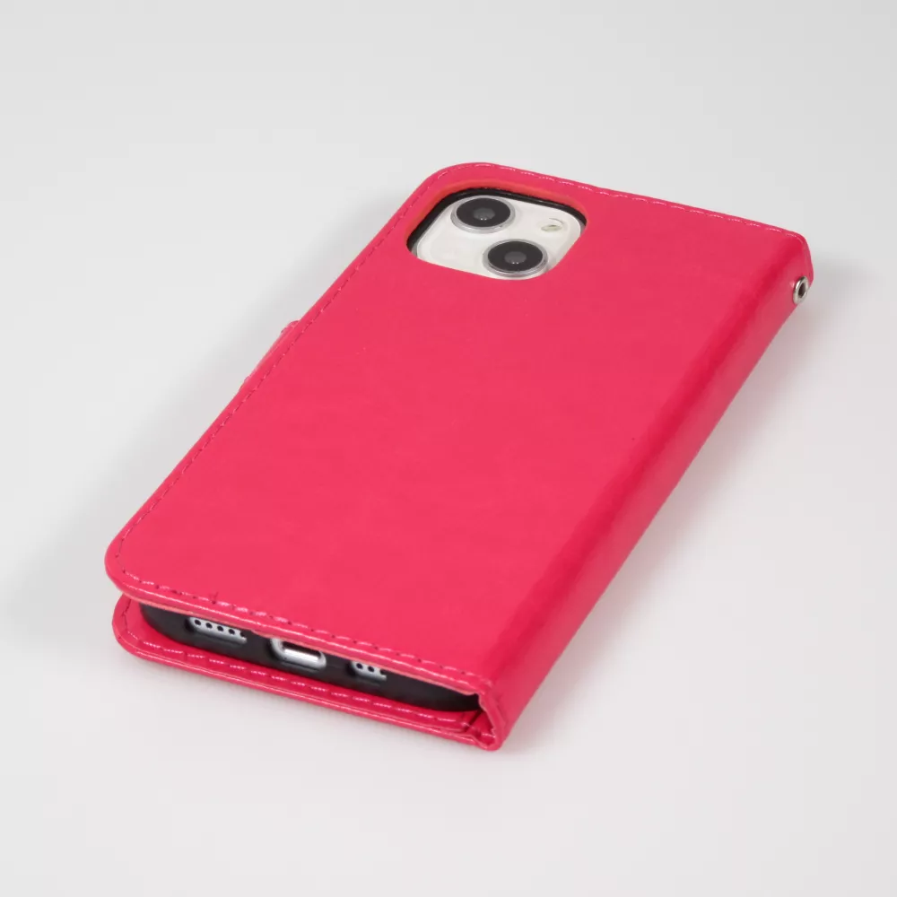 Samsung Galaxy S24 Case Hülle - Premium Flip Leder Tasche - Dunkelrosa