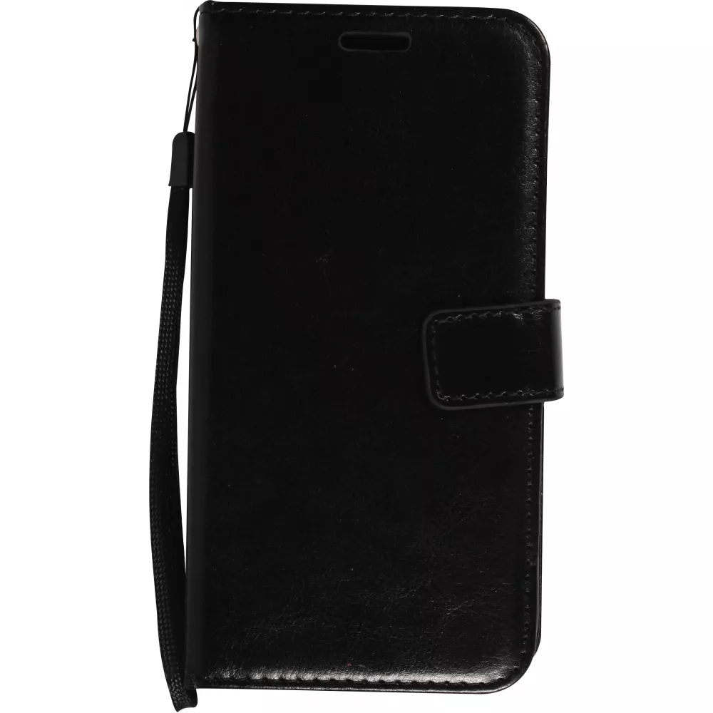 Fourre iPhone 14 - Premium Flip cuir lisse porte-cartes - Noir