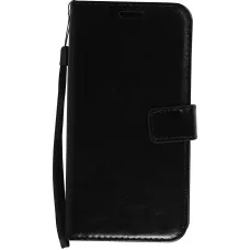 Fourre iPhone 14 - Premium Flip cuir lisse porte-cartes - Noir