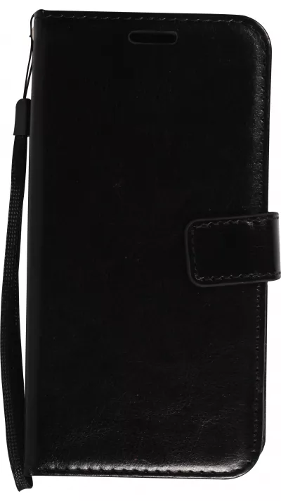 Fourre iPhone 14 - Premium Flip cuir lisse porte-cartes - Noir