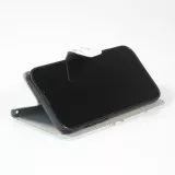 Fourre iPhone 12 / 12 Pro - Premium Wallet flip fermeture magnétique et porte-carte - Fleures Sakura - Bleu clair