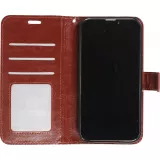 iPhone 13 mini Case Hülle - Premium Flip Leder Tasche - Braun