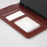 iPhone 13 mini Case Hülle - Premium Flip Leder Tasche - Braun