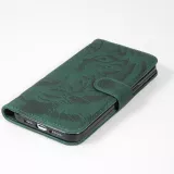 Fourre iPhone 15 Plus - Flip 3D en similicuir Oeil du tigre - Vert