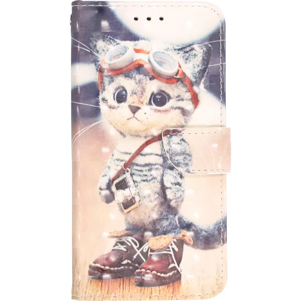 Fourre iPhone 14 - Flip - Explorer kitten - Beige