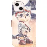 Fourre iPhone 14 - Flip - Explorer kitten - Beige