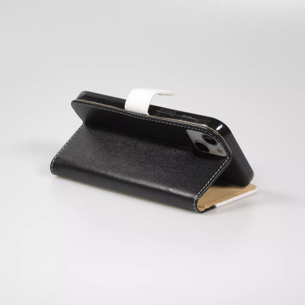 Fourre iPhone 14 - Flip Géometrique - Noir & blanc