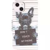 Fourre iPhone 14 - Premium Wallet flip fermeture magnétique et porte-carte - chien arrêté - Blanc