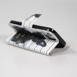 Fourre iPhone 14 - Premium Wallet flip fermeture magnétique et porte-carte - chien arrêté - Blanc