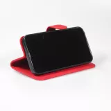 Fourre iPhone 14 Pro Max - Flip 3D en similicuir Oeil du tigre - Rouge